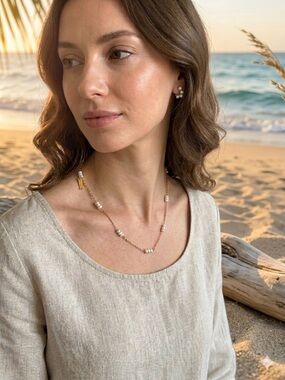 OSHENA Genuine Pearls and Gold necklace waterproof jewelry